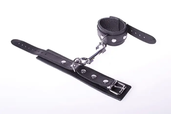 Kiotos Basic Adjustable Faux Leather Handcuffs – Black