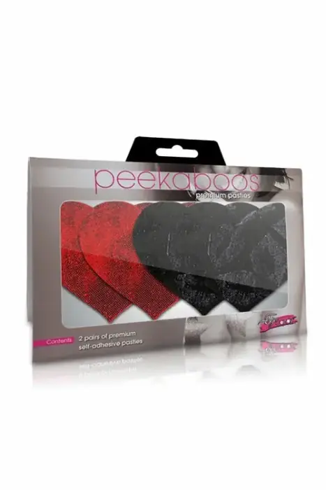 Peekaboo Pasties Stolen Kisses Hearts – heart-shaped self-adhesive decorative covers – 2 pairs