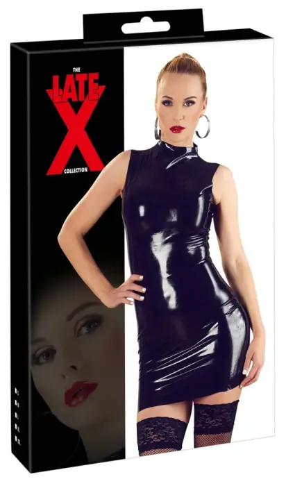 Lateksist minikleit – must – 2XL