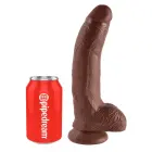 KC 9 reālistisks dildo ar sēkliniekiem – 22.9 cm (9″) – brūns — Foto 2