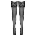 Hold-up stockings with lace band – Black — Photo 4