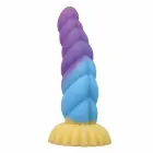 POWER MONSTERS Unicorn – fantaasialine silikoon-dildo – spiraalikujuline, kolmevärviline – 22 cm / Ø 5 cm — Foto 4