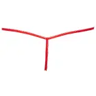 Sarkani samta stringi ar satīna lencītēm – S/L Foto 5