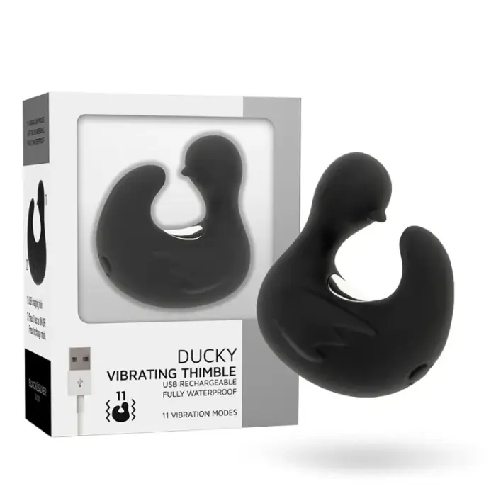 Black&Silver DuckyMania пальчиковый вибратор – черный