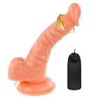 BAILE Super Rota Realistic Vibrating Dildo with Suction Cup – Skin — Photo 1