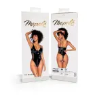 Wet Look Bodysuit with Mesh Details – Black – S — Photo 1