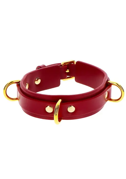 TABOOM D-Ring роскошный ошейник – красный