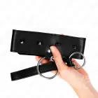 KINK regulējama apkakle ar sudraba kniedēm un ķēdīti 65 cm, melna, 36-43 cm — Foto 5
