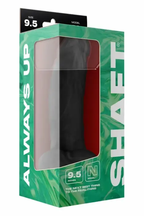 SHAFT Model N anātomisks dildo – 24 cm (9.5″) – melns