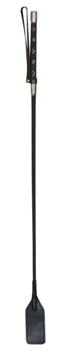 Punutud kunstnahast piitsake – must – 69 cm