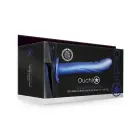 Ouch! Teksturēts izliekts dobs strap-on – metāliski zils – 8 / 20 cm Foto 1