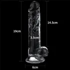 LoveToy Flawless Clear Dildo – reālistisks dildo – TPE – caurspīdīgs – 19,0 cm — Foto 8