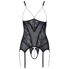 Cottelli LINGERIE Cami komplekts ar atvērtām krūšu daļām, pērlītēm un stringiem ar atvērtu starpkāju – balts – XL — Foto 9