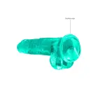Reālistisks dildo ar sēkliniekiem – 21 cm (8.3″) – Caurspīdīgs — Foto 4