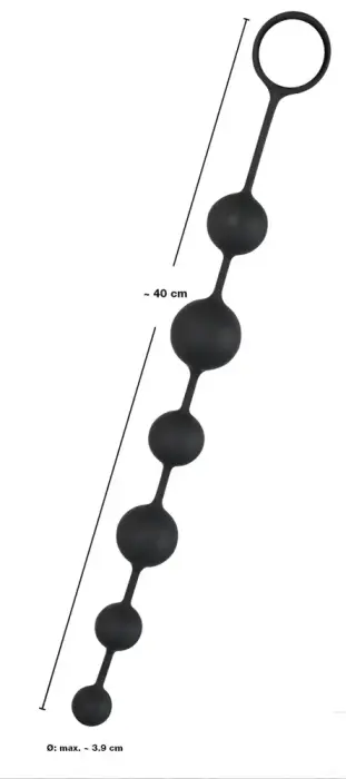 Black Velvets Anal Beads – 40 cm – Black Photo