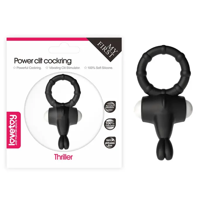 Power Clit Silicone Cockring – Black
