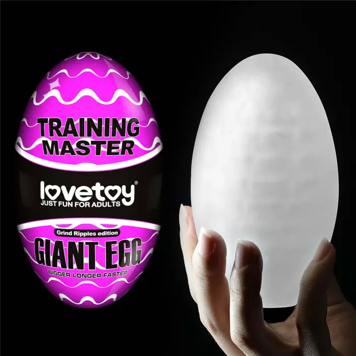 Giant Egg Grind Ripples Edition – reusable TPE egg masturbator, ripple texture