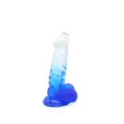 Kiotos Cox krāsains dildo – 18.5 cm (7.3″) – Caurspīdīgs/zils — Foto 1