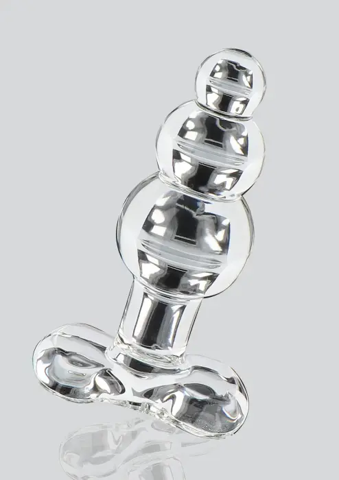 TOYJOY GLASS WORXX caurspīdīgs stikla anālais spraudnis ar tekstūru
