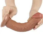 Sliding Skin Dual Layer Dildo – 20 cm (8″) – Brown — Photo 5