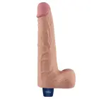 REAL SOFTEE uzlādējams vibrējošs dildo – 25 cm (10″) – Miesas krāsa Foto 4