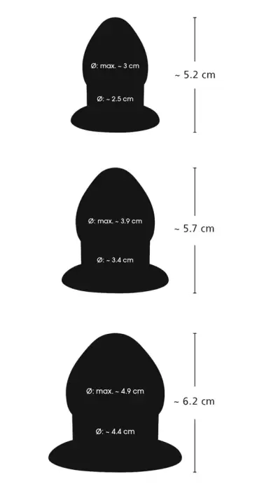 Analinio tempimo kištukų rinkinys – Juodas – up to 7 cm Photo