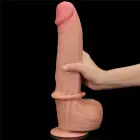 King Sized Sliding Skin Dual Layer Dildo – 30 cm (12″) – Kūno spalva — Nuotrauka 14