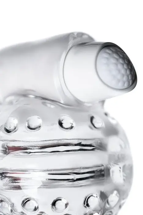 Lingam Shakti, vibrējošs masturbators, TPE, caurspīdīgs, 9 cm Foto 7