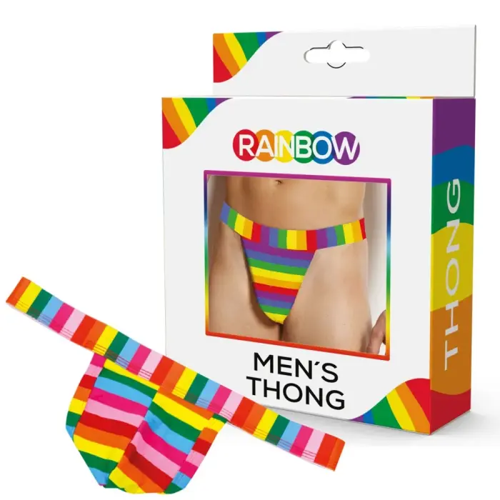 Rimba – men's rainbow thong – multicolour – one size