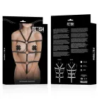 Fetish Submissive Adjustable Vegan Leather Torso & Arm Harness – Black — Photo 7