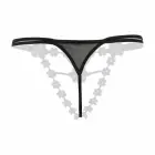 Christine Mea Pearl – avatud haruga string – lillemustriga pits, eemaldatav pärlilõng – must – S/M — Foto 4