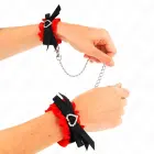 KINK кружевные регулируемые фиксаторы для запястий с красными деталями в виде сердец 22-35 см – красные — Фото 1