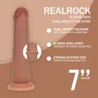 Dual Density Silicone Realistic Sliding Skin Dildo – 18.5 cm (7″) – Tan — Photo 5