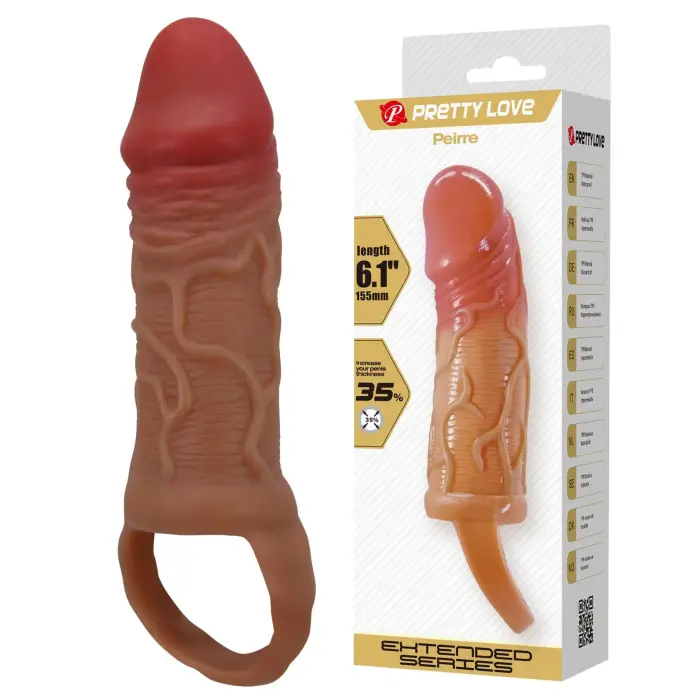 PRETTY LOVE – Peirre насадка на член с ремнём для яичек – 15.5 cm (6.1″)
