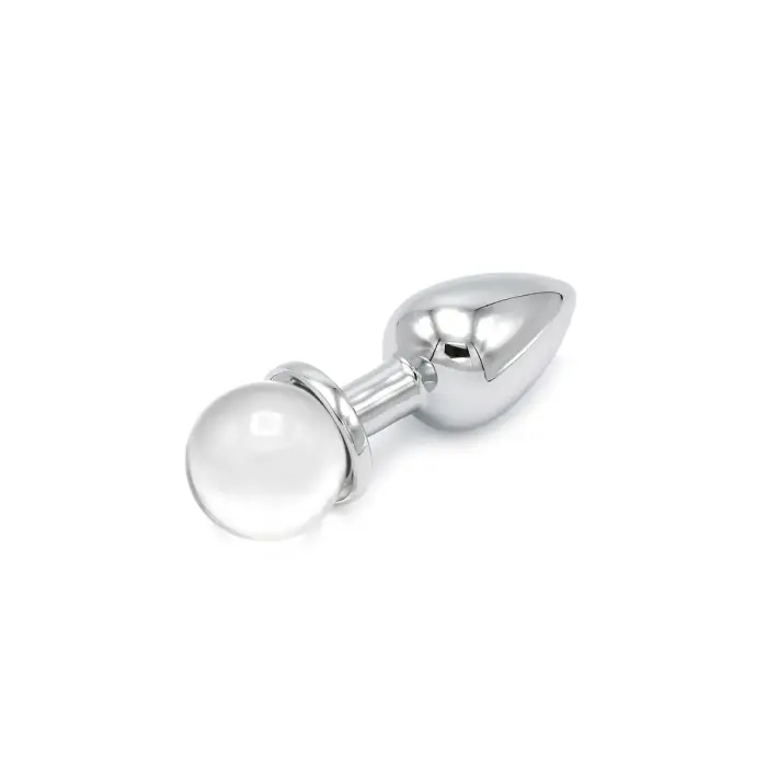 Anālais spraudnis ar caurspīdīgu lodveida dārgakmeni – 8.8 cm (3.5″)