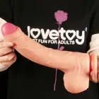 LoveToy Dual Layer Platinum Silicone Cock – realistic dual-layer dildo with suction cup and balls – 28 cm (11'') — Photo 9