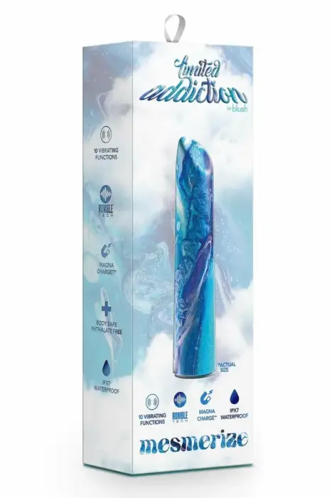 Limited Addiction Mesmerize Power Vibe – перезаряжаемый компактный вибратор с 10 режимами – лазурный