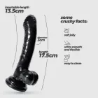 Hudini - Elastīgs želejas anālais dildo – 17.5 cm (6.9″) – Melns — Foto 6