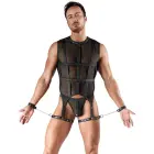 Svenjoyment Bondage vyriškas tinklinis rinkinys – marškinėliai su šlaunų diržais, džokas, 2 antrankiai – juodas – 2XL — Nuotrauka 2