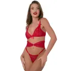 Daring Intimates Lace Dreams 3PC Lingerie Set – Red – S/M — Photo 6