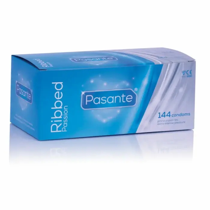 Pasante Ribbed rievoti prezervatīvi – 50+ gab.