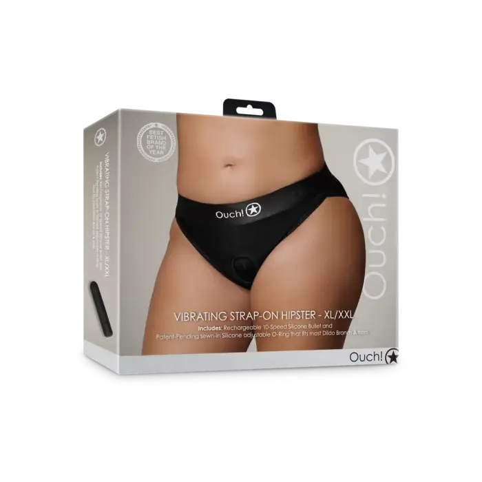 Vibrating Strap-on Hipster – XL/XXL – Black