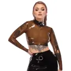 Latex Crop Top with Metal Ring – Transparent – L — Photo 4