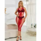 Subblime 952327 Elegant Long Red Fishnet Dress – One Size — Photo 7
