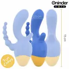ONINDER CUTE Love 3 Some Triple Vibrator – 13 cm (5.1″) – Blue — Photo 2