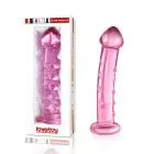 Stikla Romance dildo – 19 cm (7.5″) – Rozā Foto 1