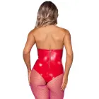 Leg Avenue Vinyl Boned Bodysuit – Red – S — Photo 2