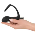 Vibrējošs anālais spraudnis un erekcijas gredzens komplekts – 10.8 cm – Melns — Foto 5