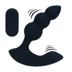 Dual Motor Remote Control Beaded Vibrating Liquid Silicone Prostate Stimulator – Black — Photo 1