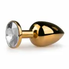 Rimba Aluminium Plug with Large Crystal – 8 cm – Silver — Photo 1